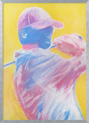 Vibrant Golf Swing | Poster - Silver Frame Interior
