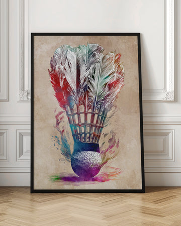 Colorful Badminton Shuttlecock | Poster - Room Interior 1
