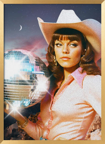 Cosmic Cowgirl | Poster - Gold Frame Interior