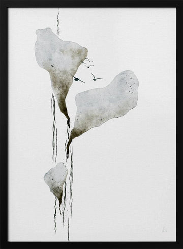 Melting Ice And Birds | Poster - Black Frame Interior
