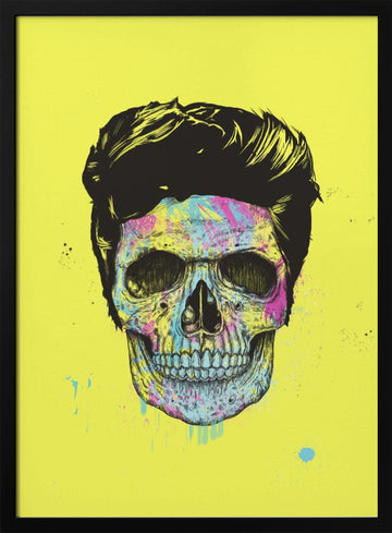 Vibrant Skull Art | Poster - Black Metal Frame Interior