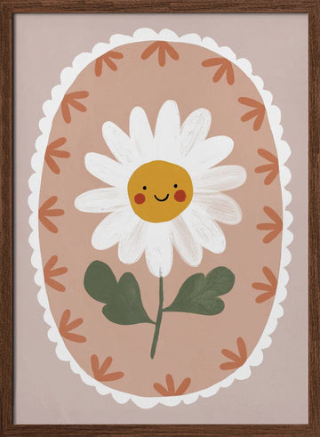 Happyflowerno02 | Poster - Walnut Frame Interior