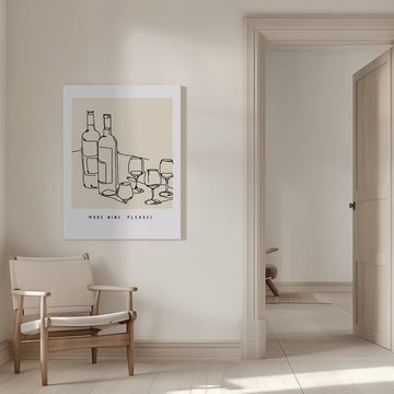 Wine Line Sketch | Canvas - Room Interior 1