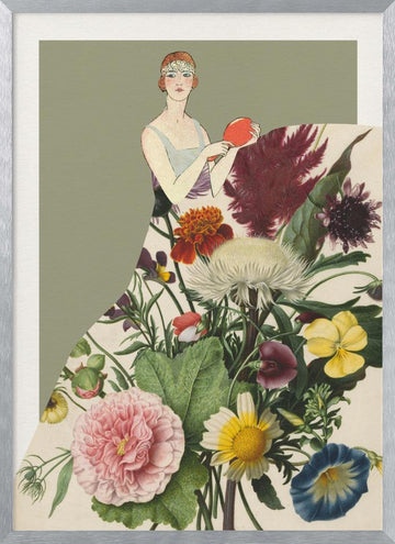 Flapper Floral Fashion | Poster - Silver Frame Interior