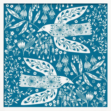 Peaceful Floral Flight | Poster - White Frame Interior