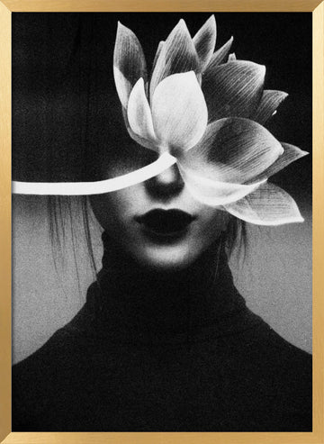 Elegant Lotus Portrait | Poster - Gold Frame Interior