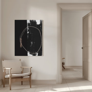Abstract Black And White Artwork | Canvas - Room Interior 1