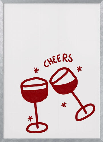 Cheers! | Poster - Silver Frame Interior
