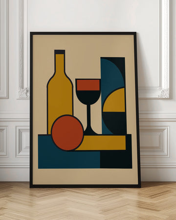 Abstract Wine Still Life | Poster - Room Interior 1