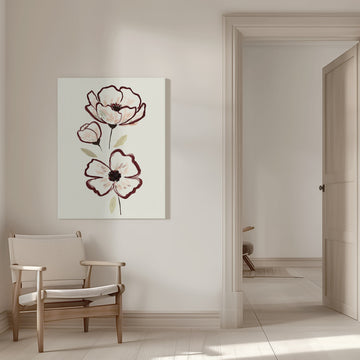 Delicate Watercolor Blooms | Canvas - Room Interior 1