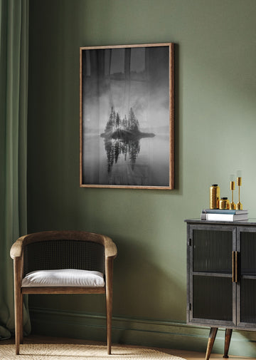 Misty Island Sunrays | Poster - Room Interior 2