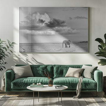 Lone Elephant Under Dramatic Sky | Poster - Room Interior 1