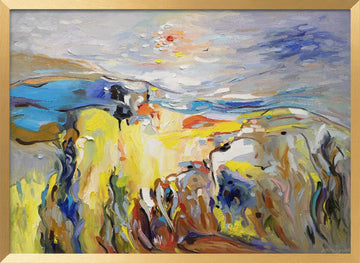 Vibrant Abstract Landscape | Poster - Gold Frame Interior