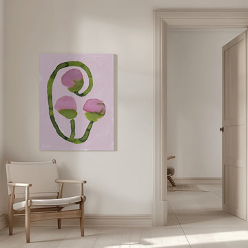 Abstract Pink Blooms | Canvas - Room Interior 1