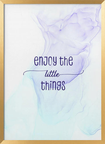 Dreamy Little Things Quote | Poster - Gold Frame Interior