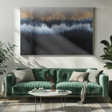 Golden Horizon Abstract | Poster - Room Interior 1