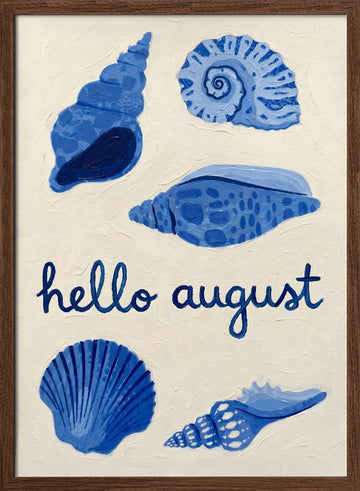 Hello August Shells | Poster - Walnut Frame Interior