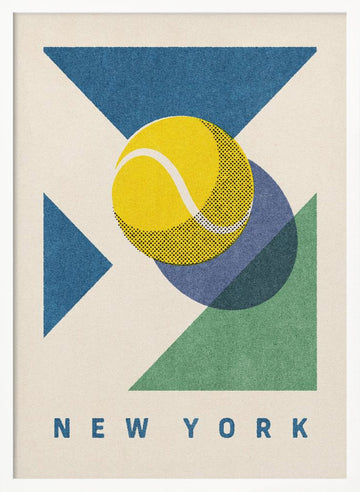New York Tennis Geometric | Poster - White Frame Interior