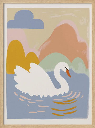 Swan's Dreamscape | Poster - Wood Frame Interior
