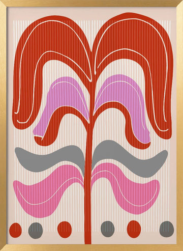 Abstract Floral Design | Poster - Gold Frame Interior