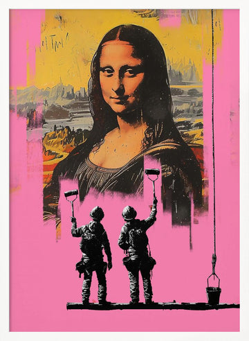 Pink Monalisa | Poster - White Frame Interior