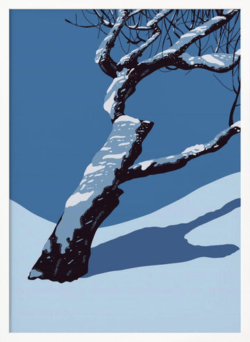 Snowy Winter Tree | Poster - White Frame Interior