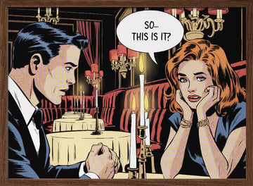 Dramatic Dinner Date | Poster - Walnut Frame Interior