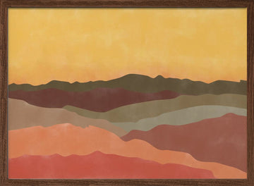 Warm Desert Layers | Poster - Walnut Frame Interior