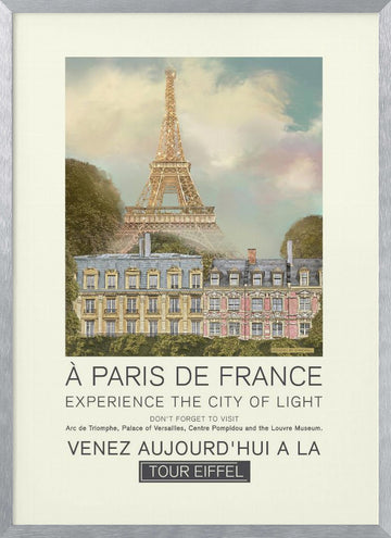 Dreamy Paris City View | Poster - Silver Frame Interior