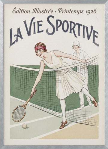 1920s Tennis Fashion | Poster - Silver Frame Interior