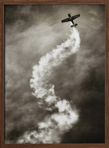 Skyward Smoke Trail | Poster - Walnut Frame Interior