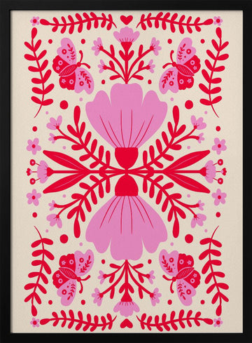 Bohemian Butterfly Garden | Poster - Black Metal Frame Interior