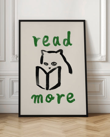 Cozy Reading Cat | Poster - Room Interior 1