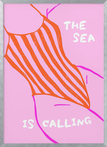The Sea Is Calling | Poster - Silver Frame Interior