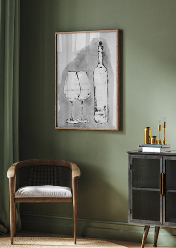 Elegant Wine Still Life | Poster - Room Interior 2