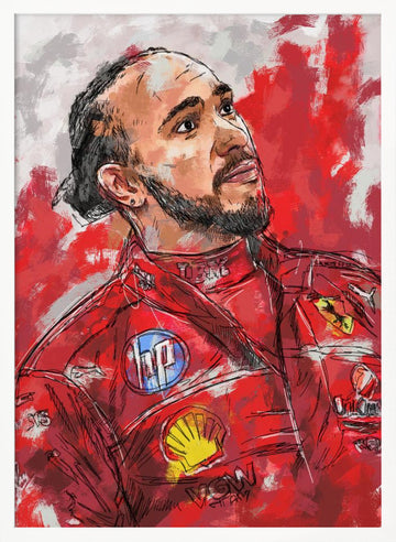 Red Suit Driver | Poster - White Frame Interior