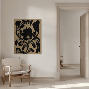 Black Botanical Silhouette | Canvas - Room Interior 1