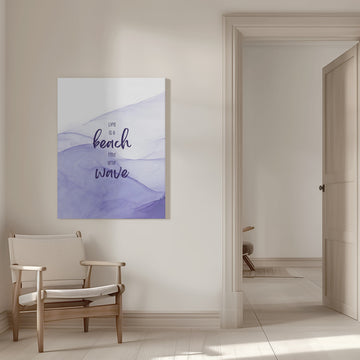 Purple Wave Life Quote | Canvas - Room Interior 1