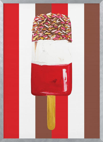 Layered Popsicle With Sprinkles | Poster - Silver Frame Interior