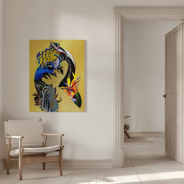 Golden Peacock Woman | Canvas - Room Interior 1