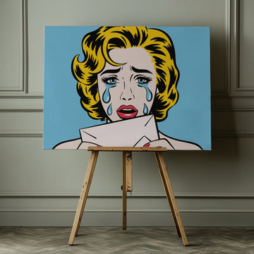 Crying Pop Art Woman | Canvas - Room Interior 1