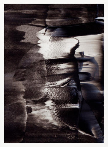 Monochrome Textures And Fluid Brushstrokes | Poster - White Frame Interior