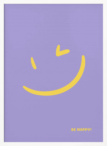 Be Happy Smile | Poster - White Frame Interior
