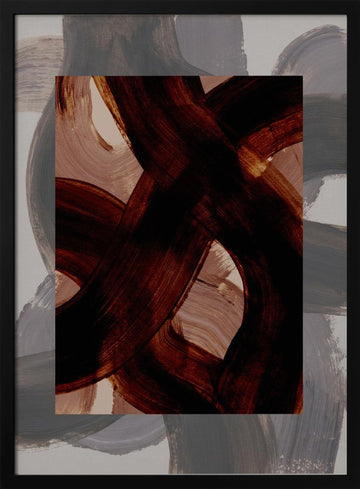 Abstract Brush Strokes 150 | Poster - Black Metal Frame Interior