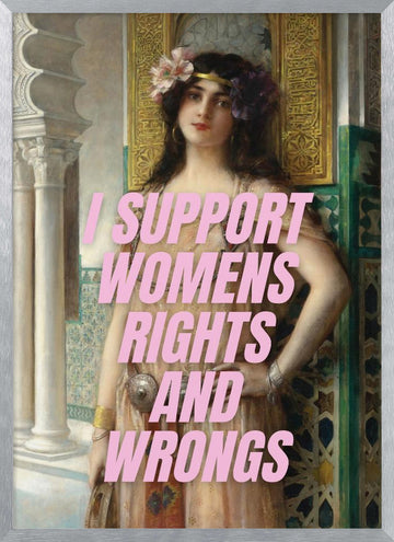 Ornate Woman Feminist Message | Poster - Silver Frame Interior