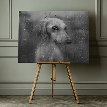 Dog By Rainy Window | Canvas - Room Interior 1