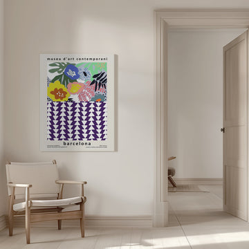 Abstract Floral Pattern Barcelona | Canvas - Room Interior 1