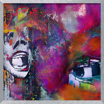 Vibrant Expressive Face | Poster - Silver Frame Interior