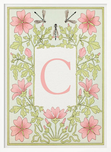 Botanical Initial C | Poster - White Frame Interior