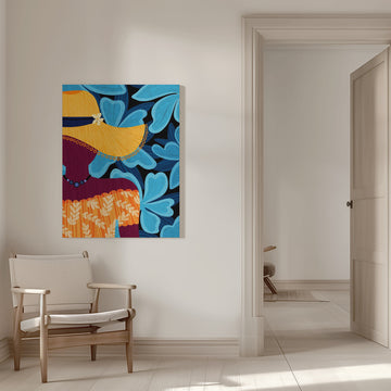 Woman With Flowers In Avalon | Canvas - Room Interior 1